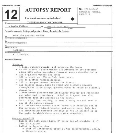 LA County Coroner releases autopsy reports for。